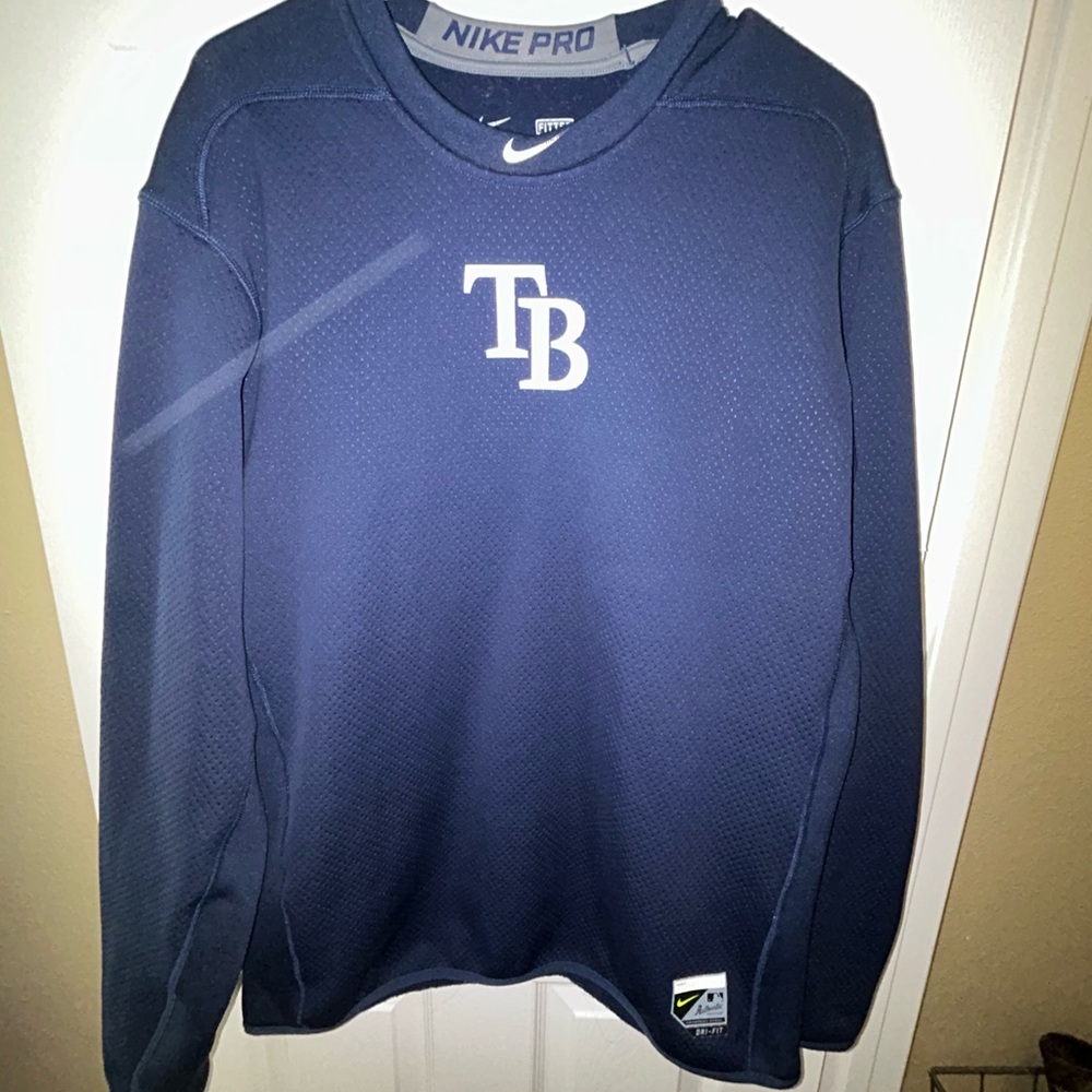 Tampa Bay Rays Baseball Nike Pro Blue Hoodie